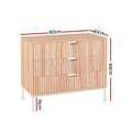 Artiss 3 Drawer Chest LURA Pine Wood Storage Cabinet