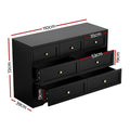 Artiss 7 Drawer Chest Dresser Black