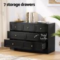 Artiss 7 Drawer Chest Dresser Black