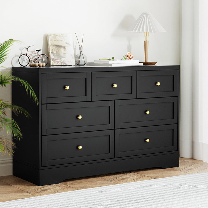 Artiss 7 Drawer Chest Dresser Black