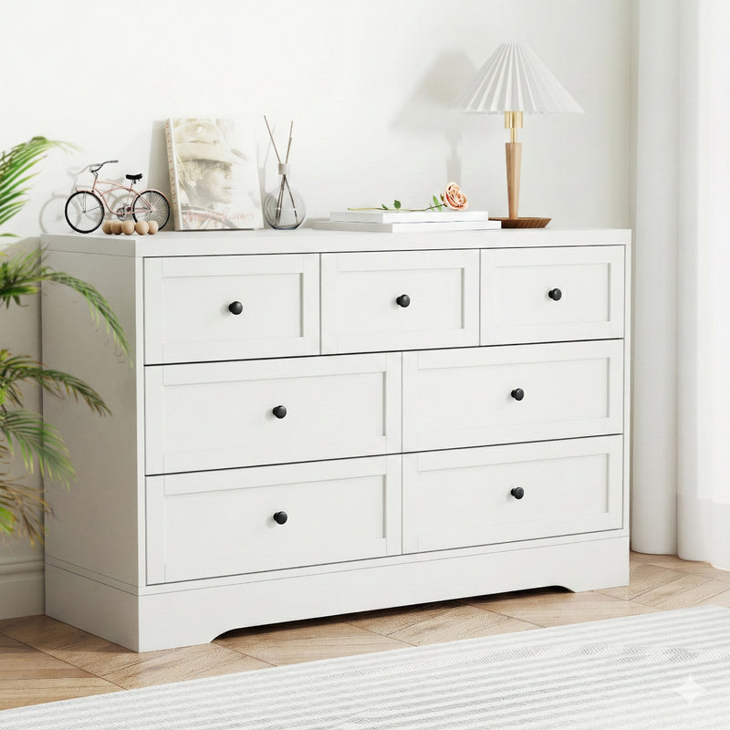 Artiss 7 Drawer Chest Dresser White Cabinet Bedroom Storage