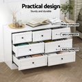 Artiss 7 Drawer Chest Dresser White Cabinet Bedroom Storage