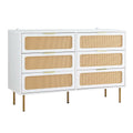 Artiss Chest of 6 Drawers White Lowboy Cabinet Storage
