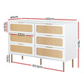 Artiss Chest of 6 Drawers White Lowboy Cabinet Storage