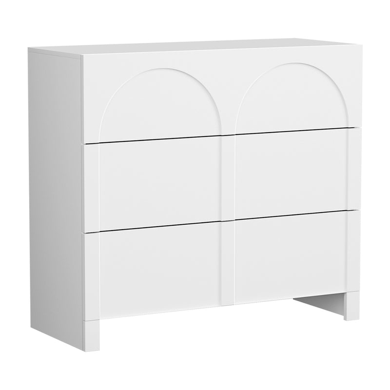 Artiss 3 Drawer Chest White Lowboy Dresser Cabinet