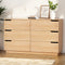 Artiss 6 Drawer Chest Dresser Pine Wood Storage Cabinet