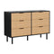 Artiss 6 Drawer Chest Dresser Black Pine Wood