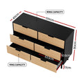 Artiss 6 Drawer Chest Dresser Black Pine Wood