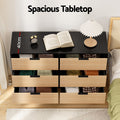 Artiss 6 Drawer Chest Dresser Black Pine Wood