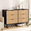 Artiss 6 Drawer Chest Dresser Black Pine Wood