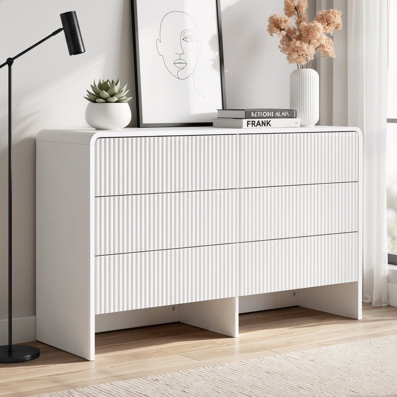 Artiss 6 Drawer Chest Dresser Cabinet Beige