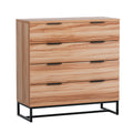 Artiss 4 Drawer Chest Tallboy Dresser Rust Oak Bedroom Storage