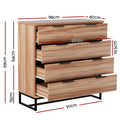 Artiss 4 Drawer Chest Tallboy Dresser Rust Oak Bedroom Storage