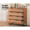 Artiss 4 Drawer Chest Tallboy Dresser Rust Oak Bedroom Storage