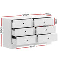 Artiss 6 Chest of Drawers White LEIF