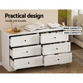 Artiss 6 Chest of Drawers White LEIF