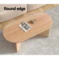 Artiss Oval Coffee Table 110cm Pine Alva