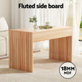 Artiss 100cm Rectangle Coffee Table Fluted Side
