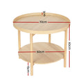 Artiss Round Coffee Table 70CM Side Table