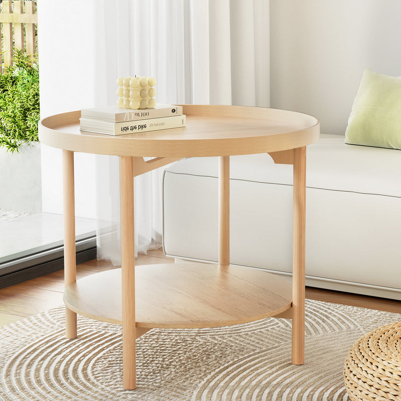 Artiss Round Coffee Table 70CM Side Table