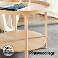 Artiss Round Coffee Table 70CM Side Table