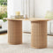 Artiss Coffee Table Oval 100cm Pine Wood