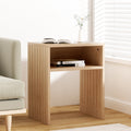 Artiss Coffee Table Storage Shelf Fluted Pine
