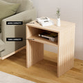 Artiss Coffee Table Storage Shelf Fluted Pine