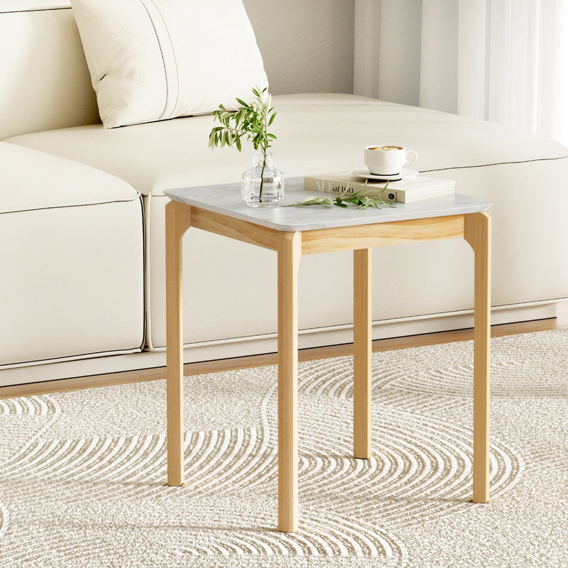 Artiss Marble Effect Square Coffee Table