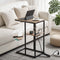 Artiss C-Shaped End Table Charging Station 2-Tier Side Coffee Table Bedside Wood