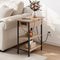 Artiss Coffee Table Side Bedside End Table Charging Station Flip-Top Storage 60cm Wood