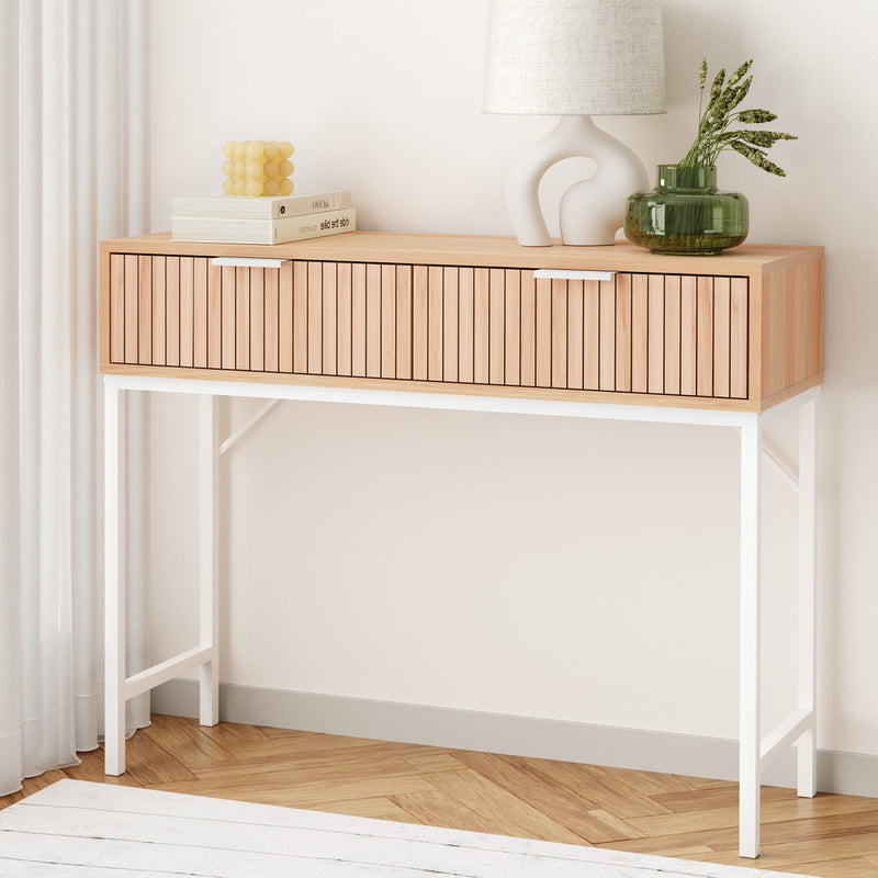 Artiss Console Table 92CM 2 Drawers