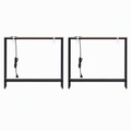 Artiss Set of 2 Narrow Sofa Console Tables with Charging Station, Wood