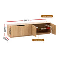 Artiss TV Unit 180cm Pine Entertainment Storage Cabinet