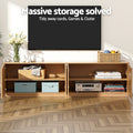 Artiss TV Unit 180cm Pine Entertainment Storage Cabinet