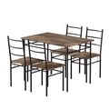 Artiss Dining Table Chairs Set 5PC Industrial Walnut Metal