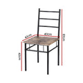 Artiss Dining Table Chairs Set 5PC Industrial Walnut Metal