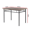 Artiss Dining Table Chairs Set 5PC Industrial Walnut Metal