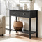 Artiss Console Table 80cm 2 Drawer Black Hallway Sofa Entryway