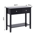 Artiss Console Table 80cm 2 Drawer Black Hallway Sofa Entryway