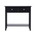 Artiss Console Table 80cm 2 Drawer Black Hallway Sofa Entryway