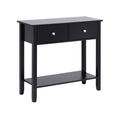 Artiss Console Table 80cm 2 Drawer Black Hallway Sofa Entryway