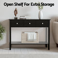 Artiss Console Table 100cm 3 Drawers Black Hallway Sofa Entryway