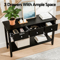 Artiss Console Table 100cm 3 Drawers Black Hallway Sofa Entryway
