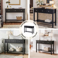 Artiss Console Table 100cm 3 Drawers Black Hallway Sofa Entryway