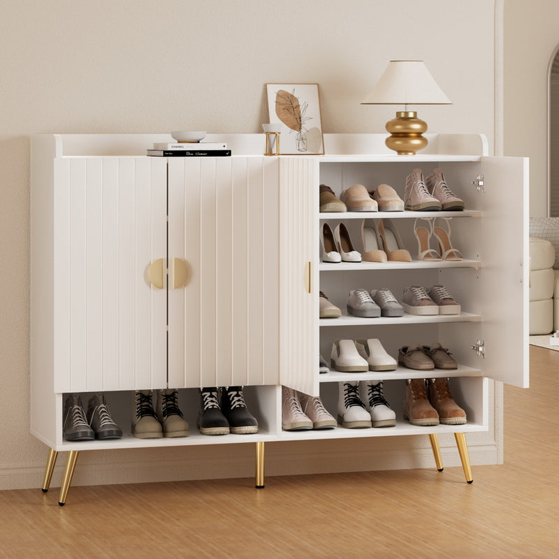Artiss Shoe Rack Cabinet 5 Tier 30 Pairs Storage White