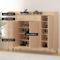 Artiss Shoe Rack Cabinet 26 Pairs Pine Wood Shelves Storage
