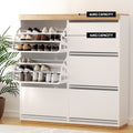 Artiss Shoe Rack Cabinet 3-Tier White 45 Pairs Storage