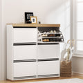 Artiss Shoe Rack Cabinet 3-Tier White 45 Pairs Storage
