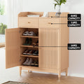 Artiss Shoe Rack Cabinet 4-Tier 16 Pairs Pine Wood